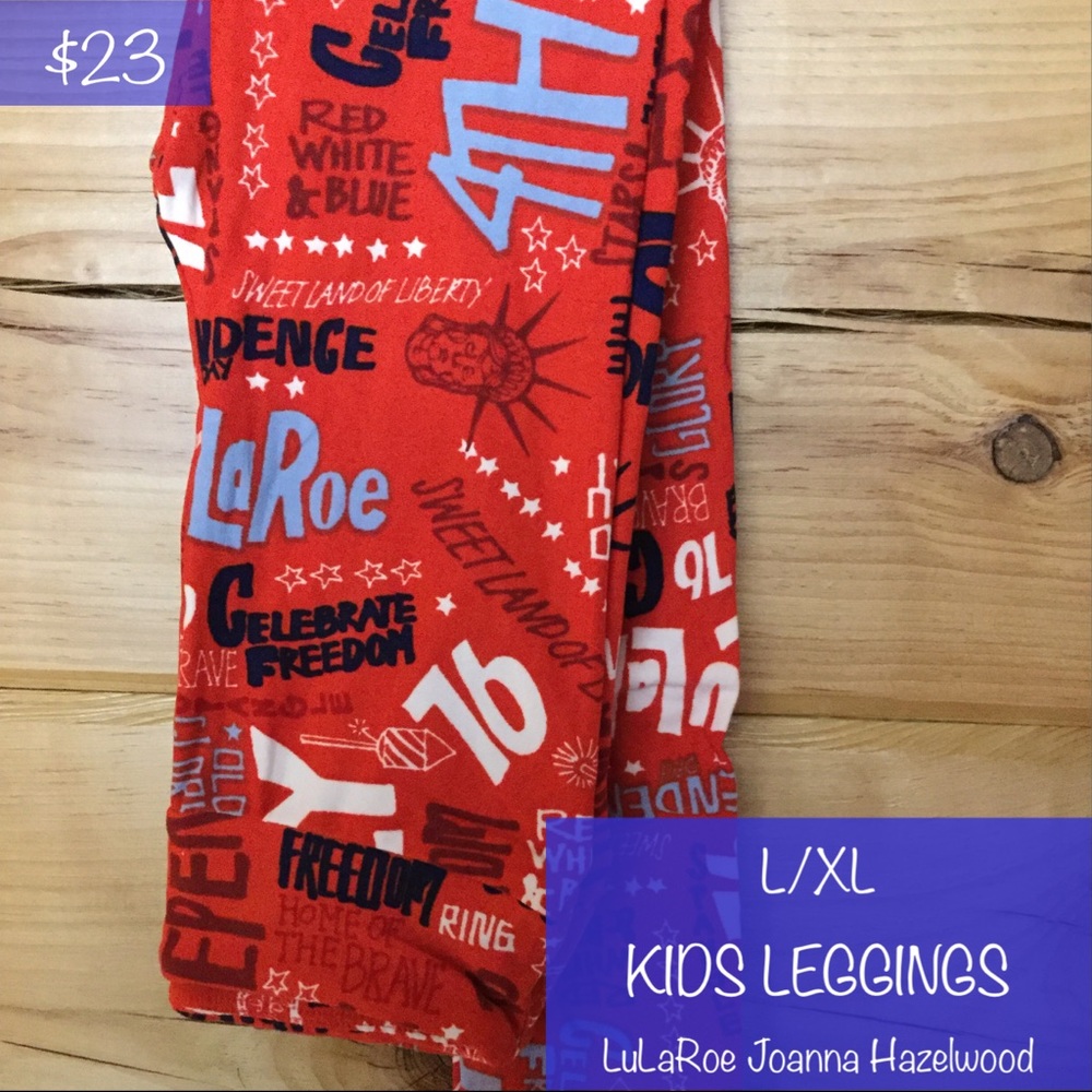 New Kids L/Xl LuLaRoe Americana Leggings